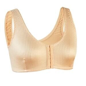 Front Hook Closure Stretchy Fabric Comfort Sleep Bra 36